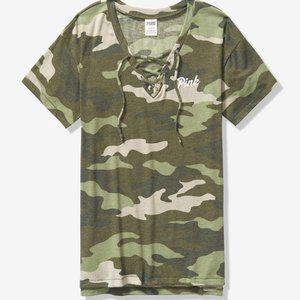VS PINK LACE UP CAMOU NWT